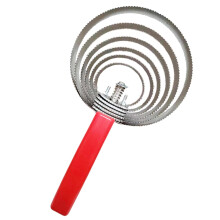 Reversible Curry Comb for Horses, Non-Slip Rubber Handle, Metal Hair Removal Brush for Dogs, Cows, Sheep with 6 Rings