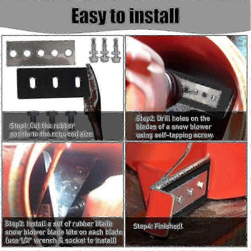2024 Snow Blower Impeller Modification Kit - 1/4inch 3-blade Universal, For Modifies 2-stage Machine 2