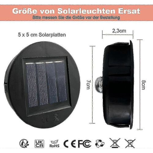 2er-Pack Ersatz-Solarleuchten mit 8 cm Durchmesser 1