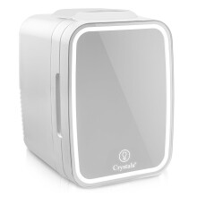 4L Mini Fridge with LED Mirror Portable Cooler Warmer Table Top Bedroom Makeup