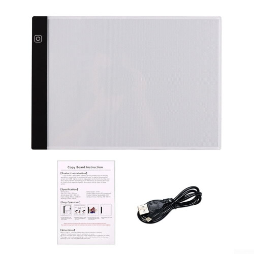 LED Light Pad A5 with Eye Protection, Sturdy PC Construction, Three Stage Dimming, Portable Size Options