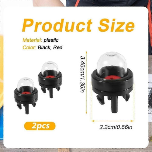 2pcs Snap in Primer Bulb Pump, Carburetor Primer Bulb Replacement Primer Bulbs Trimmer Blower 1