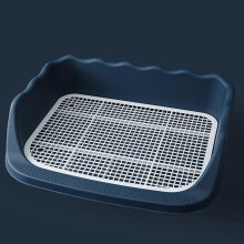Dog Litter Tray for Small Dogs, Indoor Outdoor Potty Training with Column, Easy to Clean Blue Pet Toilet Tray