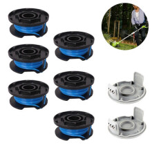 (6+2PACK) Vervangende spoel voor trimmer, inclusief 2 trimmerdoppen, compatibel met Ryobi One+ AC14RL3A