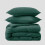 (Green / Emerald, Single) Plain Duvet Cover 3pc Reversible Microfiber Quilt Cover - Single, Double & King Bed Sizes 5