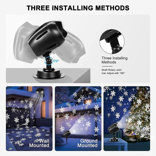 Christmas Snowfall Projector Lights, Highlight Dynamic Led Snow Light Projection, Ip65 Waterproof Snowfall Spotlight Lighting 2