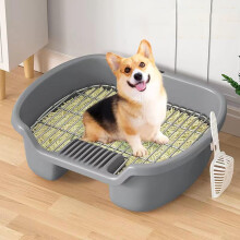 Dog Toilet Portable Training Pet Potty for Indoor and Outdoor Use, Gray Indoor Dog Potty for Home and Patio Training