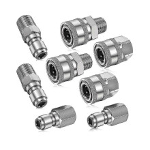 8-Piece 3/8" NPT Stainless Steel Quick Connect Coupler Set for Pressure Washer Adapters w/ Internal