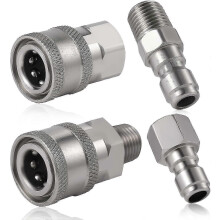 Pieces Pressure Washer Coupler, 1/4 Inch NPT Stainless Steel Quick Connector Male Female Pressure Washer