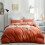(Rust, Double) Plain Duvet Cover 3pc Reversible Microfiber Quilt Cover - Single, Double & King Bed Sizes 2