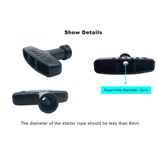 Recoil Starter Pull Handle for Lawn Mower 2 pcs Gasoline Engine Starter Handle Grip Generator Chainsaw 1