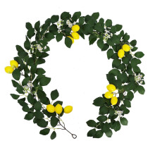 (Simulated lemon green leaf vine) 1pcs lemon pendant European and American style home fruit decoration