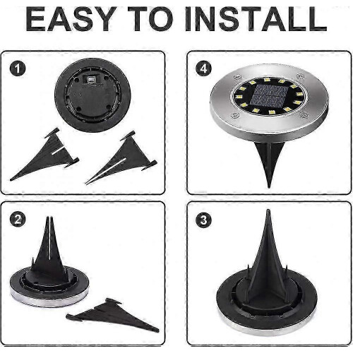 Solar Powered Ground Light 12pcs LED 4 sets 1