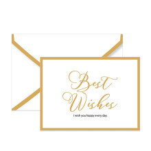 20 Premium Thank You Cards with Bronze Foil for Wishes, Valentine's Day Greeting Cards with Envelopes, 5x7 Inch