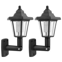 2er-Pack Solar-Wandleuchten, wetterfeste LED-Wandleuchten für den Garten im Freien mit automatischer