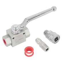 Hochdruckreiniger-Kugelhahn-Kit 3/8 Stecker weiblich Schnellanschluss Abschaltung 4500PSI