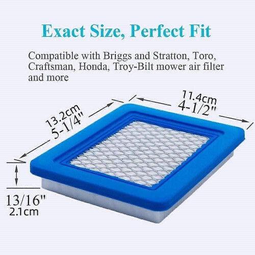 491588S Luftfilterpatrone, Rasenmäher-Luftfilter, blauer Rasentraktor-Luftfilter, kompatibel mit Briggs 2