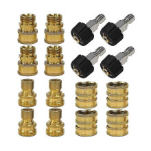 16-teiliges Hochdruckreiniger-Adapter-Set, Schnelltrenn-Kit, M22-Drehgelenk auf 3/8 Zoll Schnellverbindung,