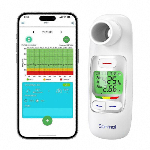Digital Bluetooth Peak Flow Meter Spirometer for Asthma Monitoring