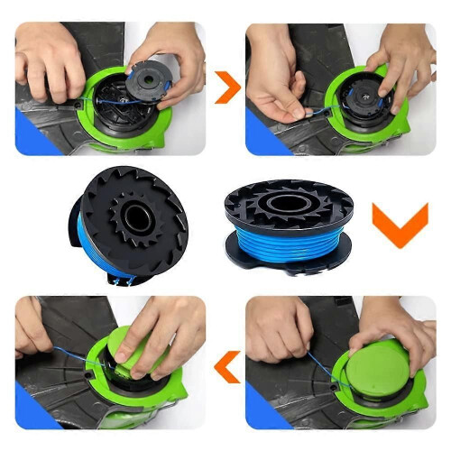 For Greenworks Lawn Mower 8 Line Spools+1 Spool Cap,29252/29092 2