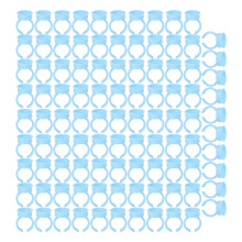 100 Stück Blau Einweg-Mikroblading-Tintenglas-Halter, 1,7 cm Randdurchmesser