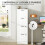 Homcom (White) HOMCOM 4 Drawer File Cabinet with Lock and Adjustable Hanging Bars 6