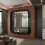 Modern Bedroom Sliding Wardrobe With Mirror Doors & Storage 203cm Walnut 1
