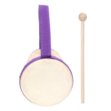 Holztrommel mit Schaffellkopf, Percussionsinstrument für Kinder Spielzeug