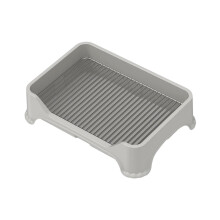 Pet Dog Toilet Potty Tray Portable Training Pad Holder Anti-Splash Indoor Outdoor Litter Tray Grey Corner Box