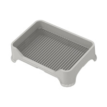 Pet Dog Toilet Cat Potty Pan Portable Anti-Splash Dog Training Pad Holder Tray Grey for Indoor Use