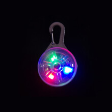 Bunter LED-Hundehalsband-Anhänger – Klemmlampe für den Außenbereich, Warning Light, PVC-Material