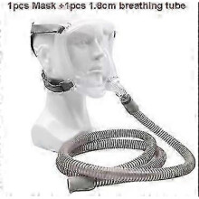 (With 1.8m pipe) Full Face Mask Respiratory Mask Auto Anti Snoring Sleep Apnea Mask - HF