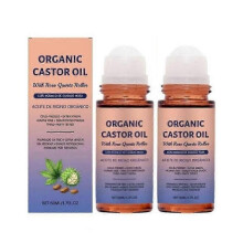 (2pcs) 1-3X Organic Golden Castor Oil Roll-On with Rose Quartz | 100% Pure for Skin 50ML - HF