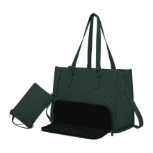 (Green) Womens Lunch Tote Bag Lunch Box Bag Computer Shoulder Handbag for Casual Office - KM