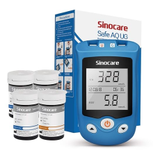 sinocare 2-in-1 Uric Acid & Blood Glucose Test Kit, Safe AQ UG Multifunctional Monitor for Blood Sugar & Gout Test, w/T