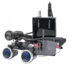 (2.5X, Black) 2.5x/3.5x 420 Mm Dental Loupe Magnifier Binocular Magnifier Surgery Surgical Operation Loupe With Spotlight Head Light - JA