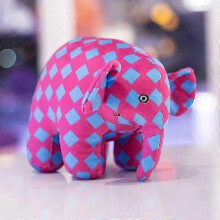 (about 30cm, purple) 30CM Kawaii Anime Elmer The Elephant Figure Plush Doll Cute Cartoon Plaid Elephant Emma Plush Toy Kids Gift Christmas Gift - DSW