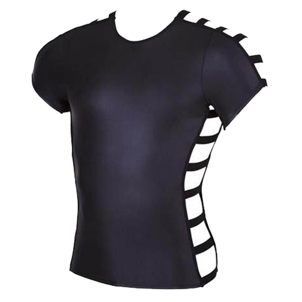 Black Sexy Underwear For Men Latex T-Shirt M Size Wetlook Sissy Top Swinger Club Erotic Lingerie Kinky Outfit