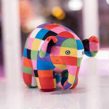 (about 30cm, Elmer) 30CM Kawaii Anime Elmer The Elephant Figure Plush Doll Cute Cartoon Plaid Elephant Emma Plush Toy Kids Gift Christmas Gift - DSW