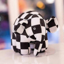 (about 30cm, weber) 30CM Kawaii Anime Elmer The Elephant Figure Plush Doll Cute Cartoon Plaid Elephant Emma Plush Toy Kids Gift Christmas Gift - DSW