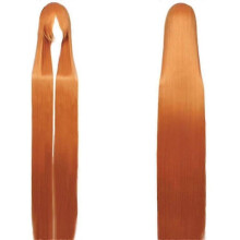 150cm/59 Inches Long Straight Wigs with Bangs Women's Costume Wigs Synthetic Heat Resistant Hairpieces Cosplay Wig for Halloween Party (Orange) - DSW