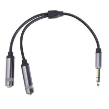 6.35mm 1/4 Inch Stereo Plug Male To Dual Jack Female Y-Splitter Cable Audio Cord - DSW