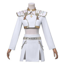 (L Adults, Zoey Without Wig) KPop Demon Hunters Zoey Halloween Costume for Women: Cosplay Set with White Fancy Dress - DSW