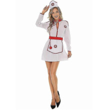 (XL) Women Nurse Uniform Cosplay Costume Fancy Dress Hat Lingerie Outfit Nightwear - DSW
