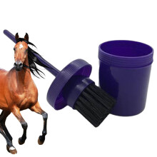 Hoof Oil Bottle with Brush for Horses, Portable Grooming Brush with Even Bristles for Breeding and Racetracks