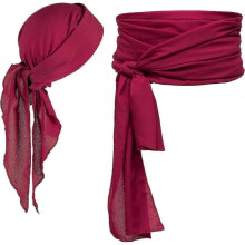 (Wine Red) Pirate Costume Accessories/Plus Size Pirate Scarf Belt Waist Sash and Pirate Head Scarf Bandanas for Halloween Women Men - DSW