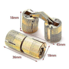 (18mm) Copper Brass Furniture Hinges 8-18mm Cylindrical Hidden Cabinet Concealed Invisible Door Hinges For Hardware Gift Box