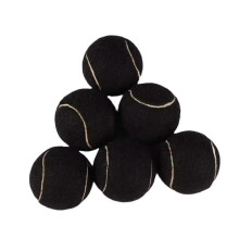 (Black) 6x Tennis Balls Training Balls Dogs Tennis Balls Professional Elastic Balls Wear Resistant for Sports Beginners Entertainment - KM
