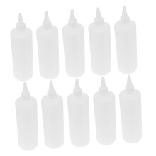 500ml Transparent Pigment Bottles - 10-Pack Screw Cap Dispenser Bottles for Adhesives Sealants Resin Latex