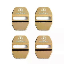 (4pcs benz gold) Car Styling Car Door Lock Covers Stikcer Case Suitable For Mercedes Benz New B/c/e Class A Class C200l Glc Glk Cla Gla Accessories